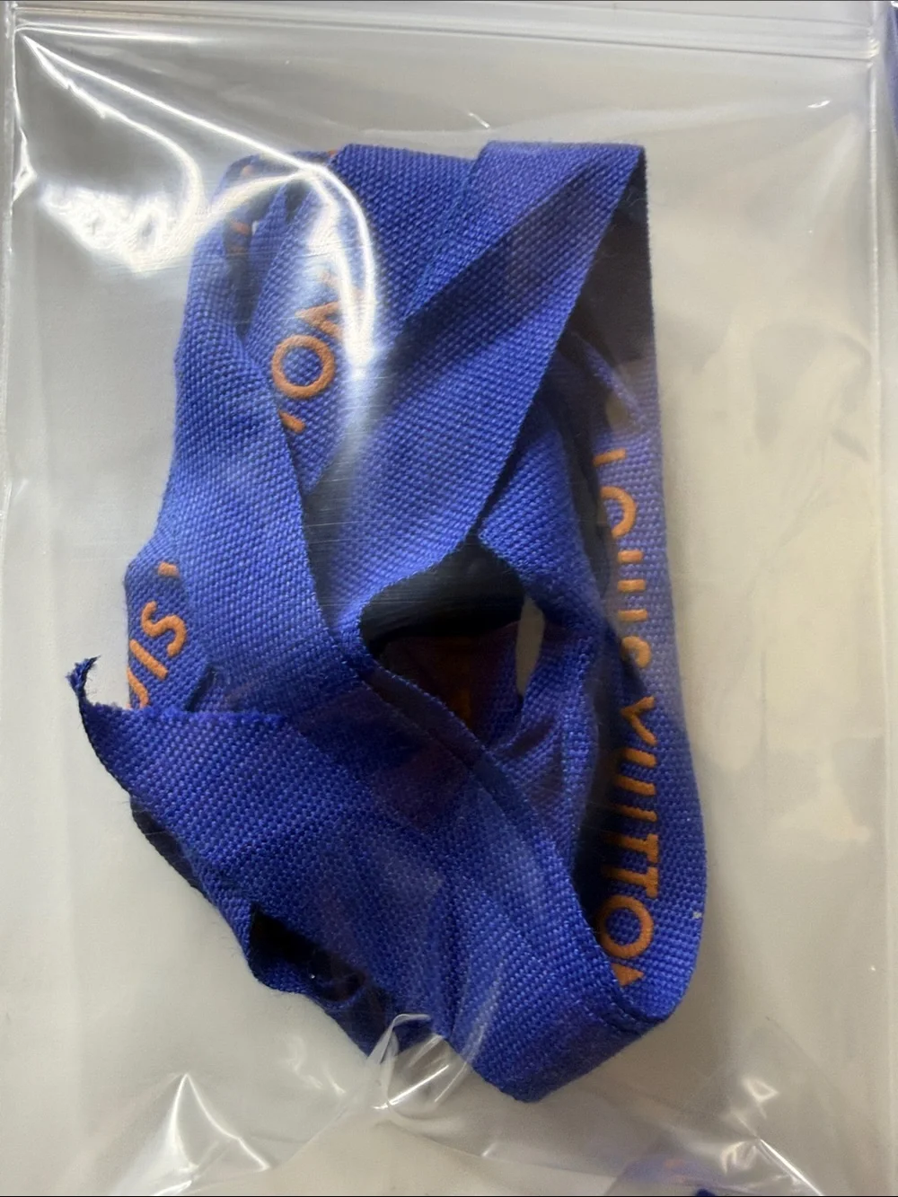 250 inches of Louis Vuitton Blue and Orange Logo Ribbons for gifting crafting